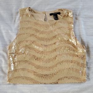 Gold Sequence Crop Top